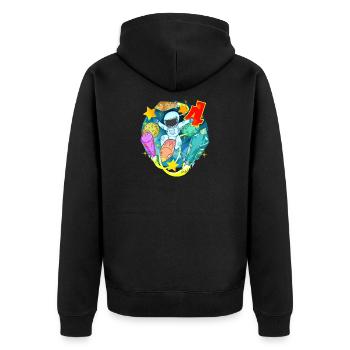 Cadeau de garçon d’anniversaire de 4 ans - Veste à capuche bio Premium Unisexe - noir - Dos - Nico (187cm)