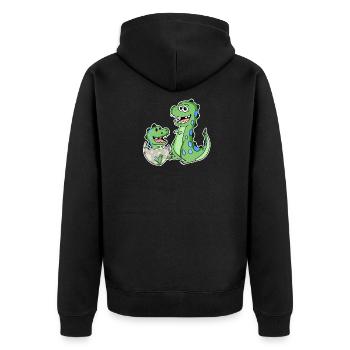Dinosaure avec bébé dinosaure - Veste à capuche bio Premium Unisexe - noir - Dos - Nico (187cm)