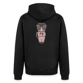 Cheval avec des lunettes de soleil - Veste à capuche bio Premium Unisexe - noir - Dos - Nico (187cm)
