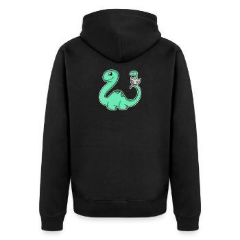Dinosaure avec bébé dinosaure - Veste à capuche bio Premium Unisexe - noir - Dos - Nico (187cm)