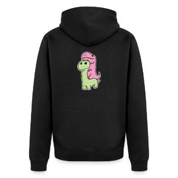 Deux dinosaures - Veste à capuche bio Premium Unisexe - noir - Dos - Nico (187cm)