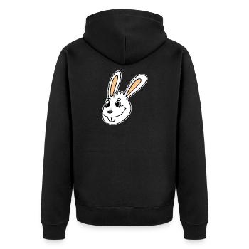 Rabbit Head Animal Head - Unisex Premium Organic Zip Hoodie - black - Back - Nico (187cm)