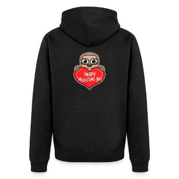 Paresseux de cœur de la Saint-Valentin - Veste à capuche bio Premium Unisexe - noir - Dos - Nico (187cm)