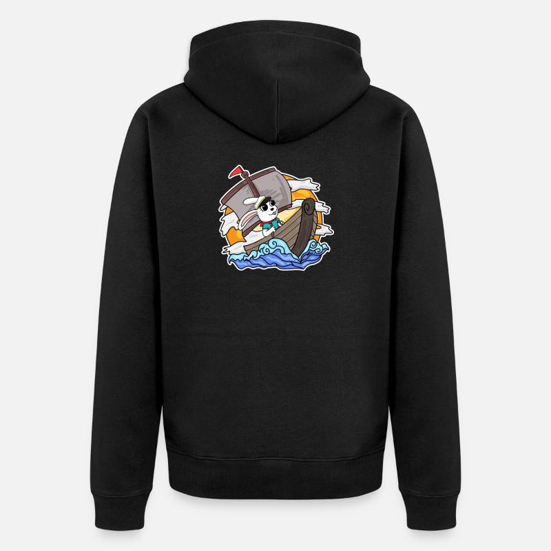 Bateau Capitaine Lapin - Veste à capuche bio Premium Unisexe - noir