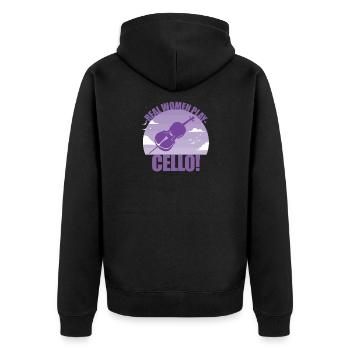 Cello Instrument Musician Cellonist Gift - Unisex Premium Organic Zip Hoodie - black - Back - Nico (187cm)