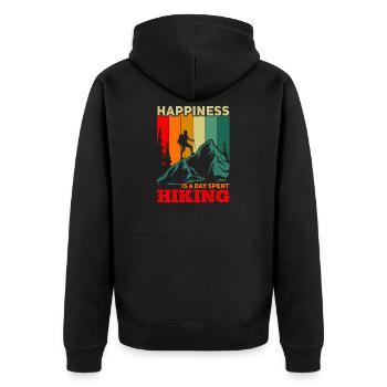 Wanderglück colour palette - Unisex Premium Organic Zip Hoodie - black - Back - Nico (187cm)