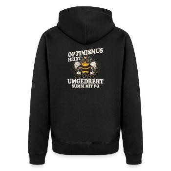 Imker Bienen - Unisex Premium Bio Zip Hoodie - Schwarz - Hinten - Nico (187cm)