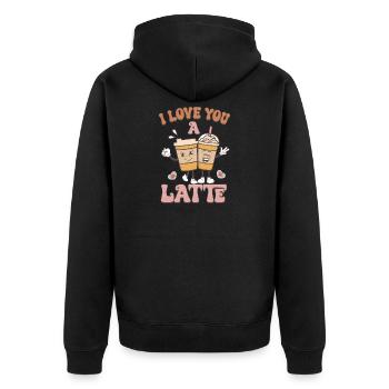 Je t’aime rétro Valentines - Veste à capuche bio Premium Unisexe - noir - Dos - Nico (187cm)