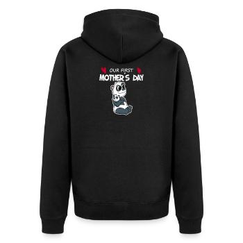 Fête des Mères - Premier cadeau de la fête des Mères - Veste à capuche bio Premium Unisexe - noir - Dos - Nico (187cm)