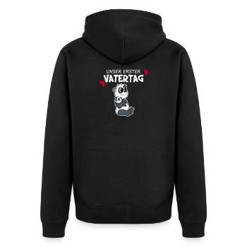 Vatertag - erster Vatertag Geschenk - Unisex Premium Bio Zip Hoodie - Schwarz - Hinten - Nico (187cm)