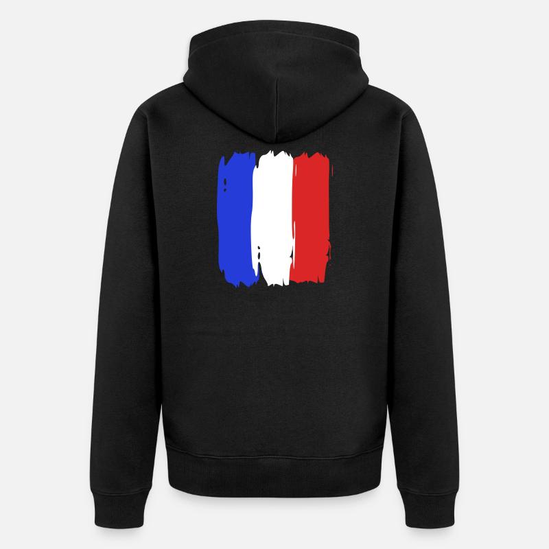 Drapeau France Tricolore - Veste à capuche bio Premium Unisexe - noir