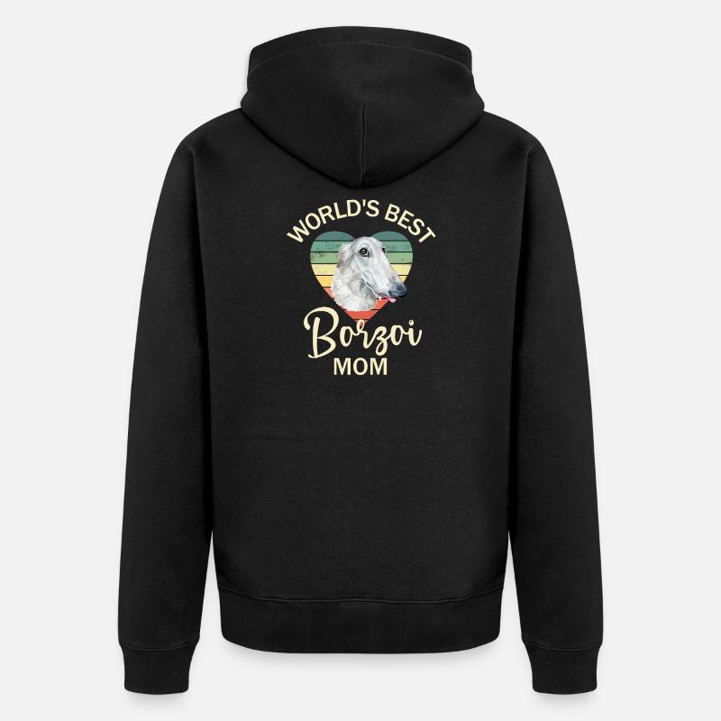Chien Borzoi - Veste à capuche bio Premium Unisexe - noir