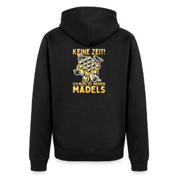Bienen Keine Zeit Ich Muss Zu Meinen Mädels Imker - Unisex Premium Bio Zip Hoodie - Schwarz - Hinten - Nico (187cm)