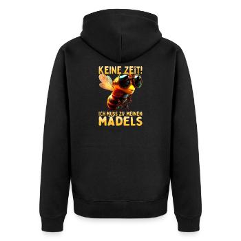 Bienen Keine Zeit Ich Muss Zu Meinen Mädels Imker - Unisex Premium Bio Zip Hoodie - Schwarz - Hinten - Nico (187cm)