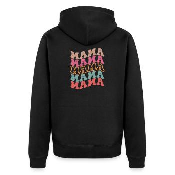 Retro Groovy Mama For Mother's Day - Unisex Premium Organic Zip Hoodie - black - Back - Nico (187cm)
