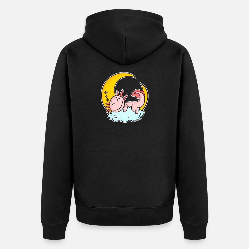 Axolotl endormi - Veste à capuche bio Premium Unisexe - noir