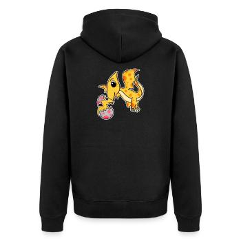 Dino avec famille de bébés dinosaures - Veste à capuche bio Premium Unisexe - noir - Dos - Nico (187cm)