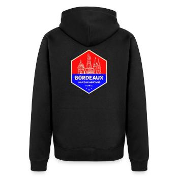 Emblème de Bordeaux Nouvelle-Aquitaine - Veste à capuche bio Premium Unisexe - noir - Dos - Nico (187cm)