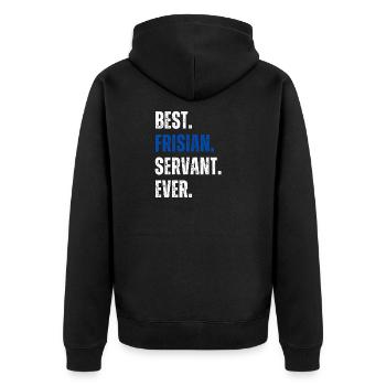 ! Meilleur serviteur frison de tous les temps Lettrage - Veste à capuche bio Premium Unisexe - noir - Dos - Nico (187cm)