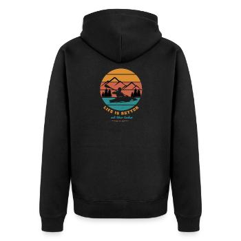 la vie est meilleure au bord du lac - Rivers Sports - Veste à capuche bio Premium Unisexe - noir - Dos - Nico (187cm)