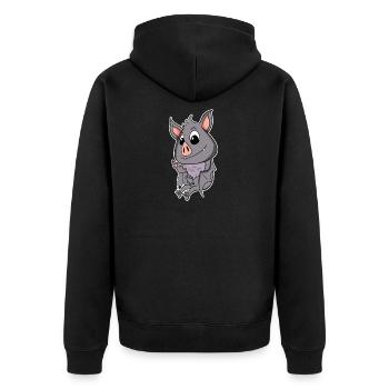 Famille de chauves-souris - Chauve-souris avec bébé - Veste à capuche bio Premium Unisexe - noir - Dos - Nico (187cm)