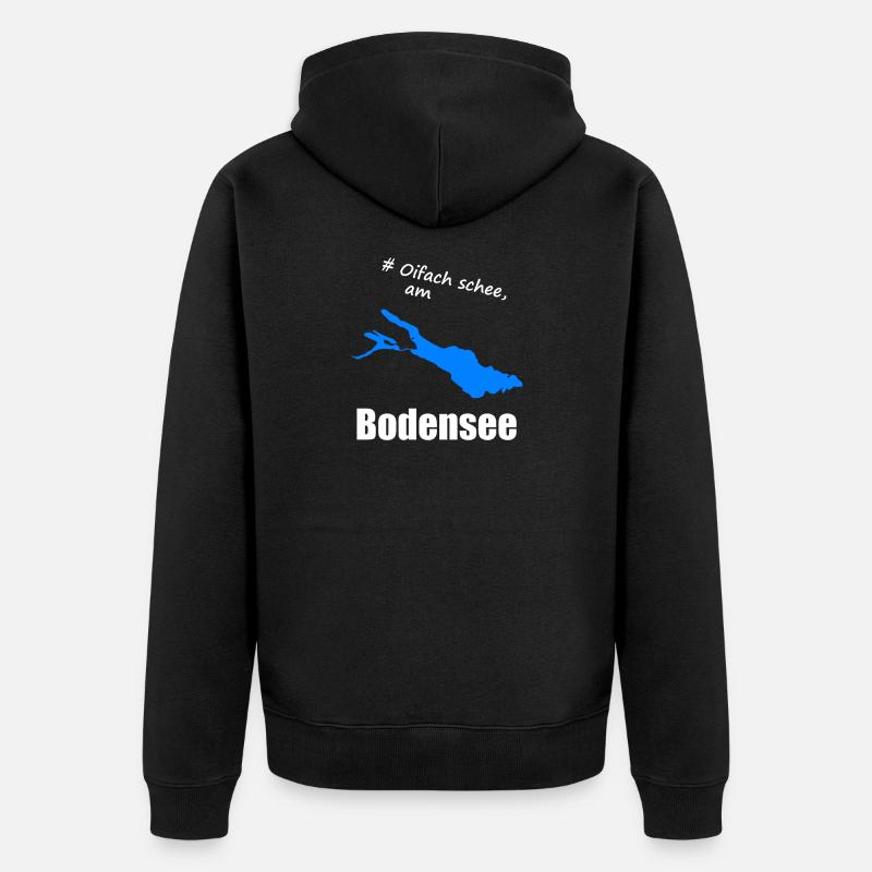 # Oifach schee, am Bodensee - Unisex Premium Bio Zip Hoodie - Schwarz