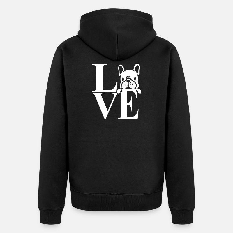 J’adore le bouledogue français - Veste à capuche bio Premium Unisexe - noir