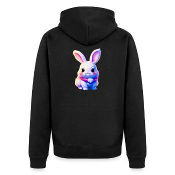 niedlicher Osterhase - süßes Kaninchen - Unisex Premium Bio Zip Hoodie - Schwarz - Hinten - Nico (187cm)
