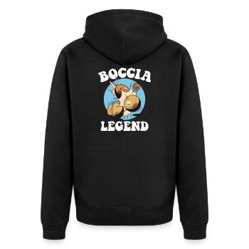 Bocciaspieler Boccia Kugel und Zubehör Boccia - Unisex Premium Bio Zip Hoodie - Schwarz - Hinten - Nico (187cm)