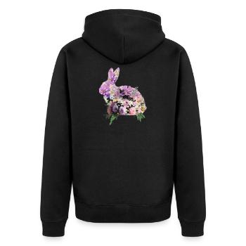 Flowers Easter Bunny - Unisex Premium Organic Zip Hoodie - black - Back - Nico (187cm)