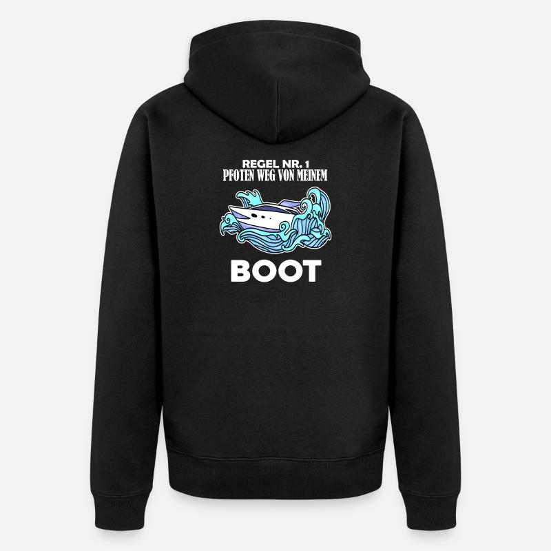 Boote Motorboot - Unisex Premium Bio Zip Hoodie - Schwarz