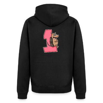 1 an - inscription scolaire - motif tatou - Gewi - Veste à capuche bio Premium Unisexe - noir - Dos - Nico (187cm)