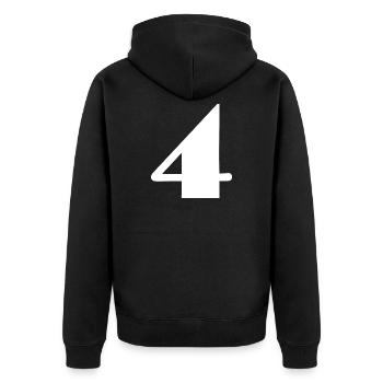 4,4 ANS,4e ANNIVERSAIRE,ANNIVERSAIRE 4 ANS - Veste à capuche bio Premium Unisexe - noir - Dos - Nico (187cm)