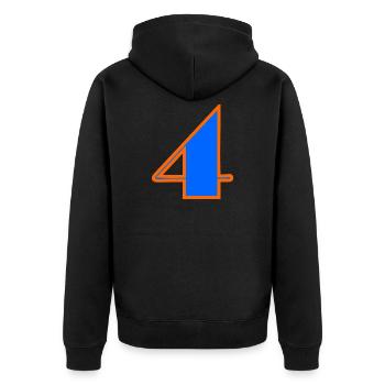 4 YEARS,4TH BIRTHDAY,4 YEARS,FOUR - Unisex Premium Organic Zip Hoodie - black - Back - Nico (187cm)