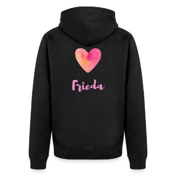 T-shirt cadeau Frieda Pink Heart Girl - Veste à capuche bio Premium Unisexe - noir - Dos - Nico (187cm)