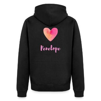 T-shirt avec le nom féminin Penelope Pink Heart - Veste à capuche bio Premium Unisexe - noir - Dos - Nico (187cm)