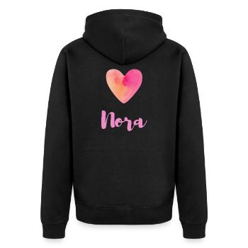 T-shirt féminin esthétique Nora Pink Heart Girl - Veste à capuche bio Premium Unisexe - noir - Dos - Nico (187cm)