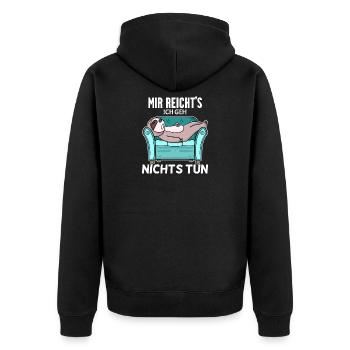 Faultier schlafen Spruch lustig Faul - Unisex Premium Bio Zip Hoodie - Schwarz - Hinten - Nico (187cm)