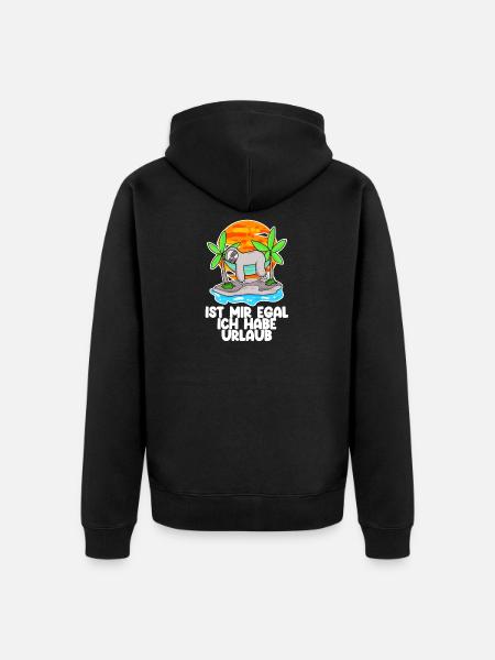 Urlaub Spruch - Ich habe Urlaub lustig - Unisex Premium Bio Zip Hoodie - Schwarz