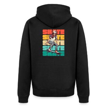 Skateboard Cool Skater Girl Colorful - Veste à capuche bio Premium Unisexe - noir - Dos - Nico (187cm)