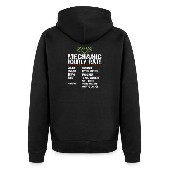 Taux horaire des mécaniciens Ouvriers mécaniciens Taux de main-d’œuvre - Veste à capuche bio Premium Unisexe - noir - Dos - Nico (187cm)