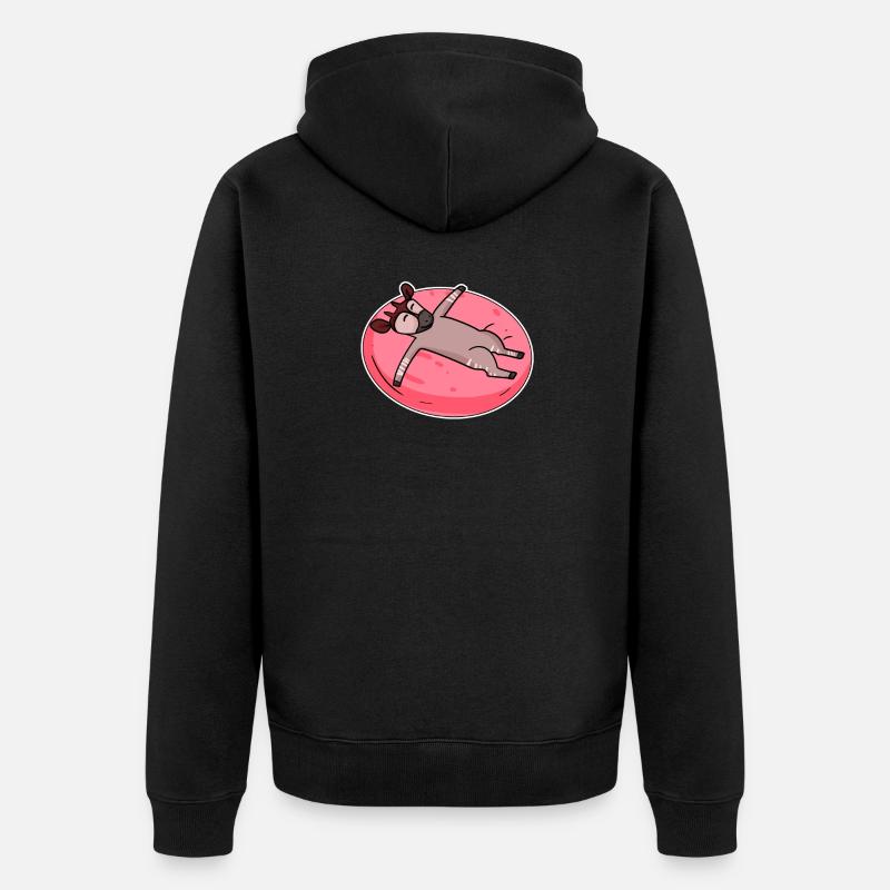 Schlafendes Okapi Waldgiraffe - Unisex Premium Bio Zip Hoodie - Schwarz