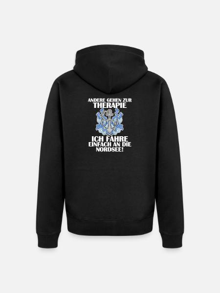 Nordsee - Unisex Premium Bio Zip Hoodie - Schwarz