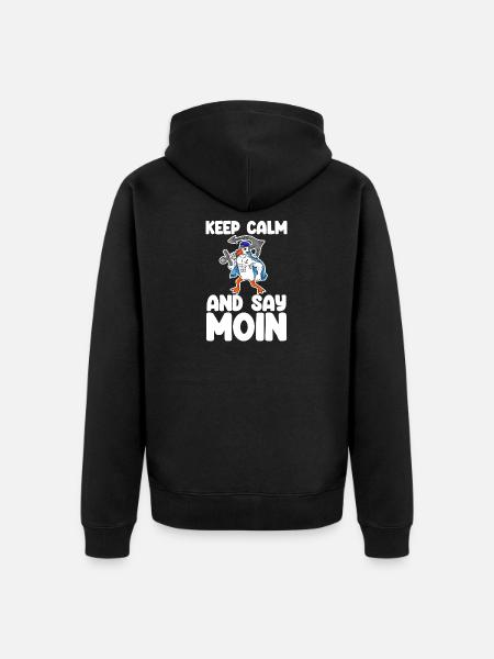 Nordsee Moin Plattdeutsch - Unisex Premium Bio Zip Hoodie - Schwarz