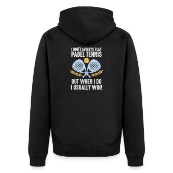 Padel Ich spiele nicht immer Padel-Tennis - Unisex Premium Bio Zip Hoodie - Schwarz - Hinten - Nico (187cm)