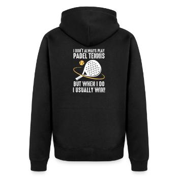 Padel I Dont Always Play Padel Tennis - Unisex Premium Organic Zip Hoodie - black - Back - Nico (187cm)