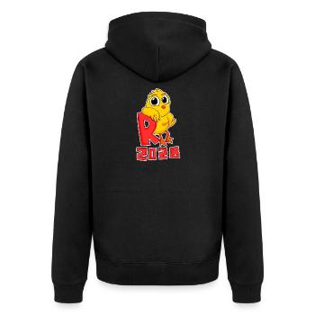 Renteneintritt 2028 Rentner Ruhestand Rente - Unisex Premium Bio Zip Hoodie - Schwarz - Hinten - Nico (187cm)