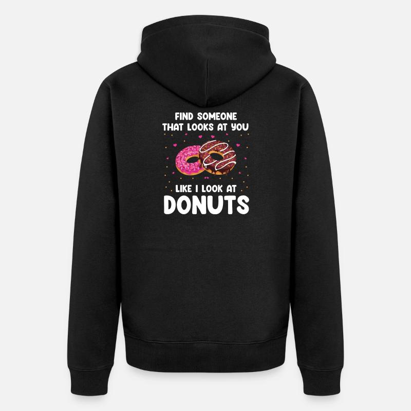 Donuts Love Design - Unisex Premium Bio Zip Hoodie - Schwarz