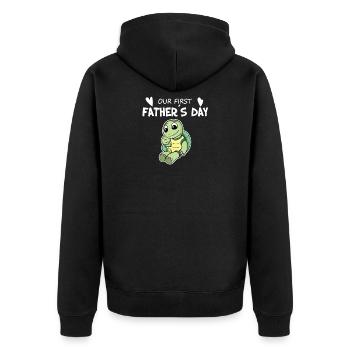 Vatertag - erster Vatertag Geschenk - Unisex Premium Bio Zip Hoodie - Schwarz - Hinten - Nico (187cm)