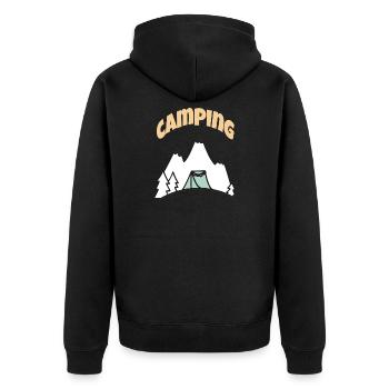 La vie en camping - Veste à capuche bio Premium Unisexe - noir - Dos - Nico (187cm)